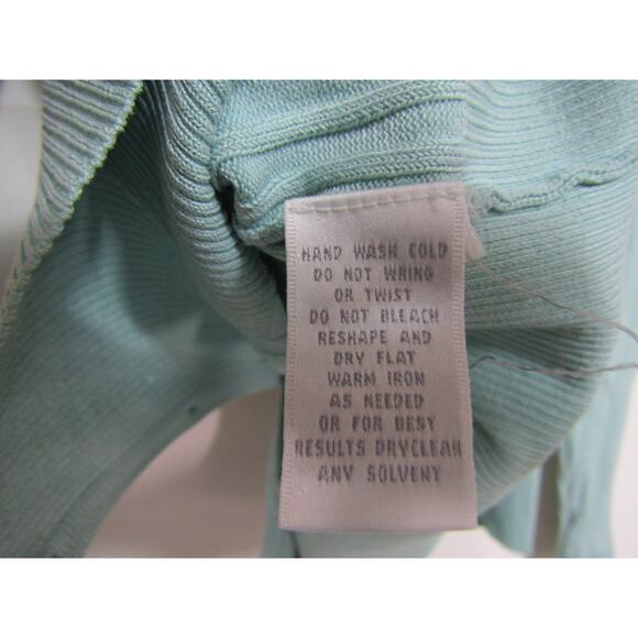 Worthington Sweater Green Cardigan Womens sz M Silk Boho Cottagecore Whimsical - Picture 4 of 6